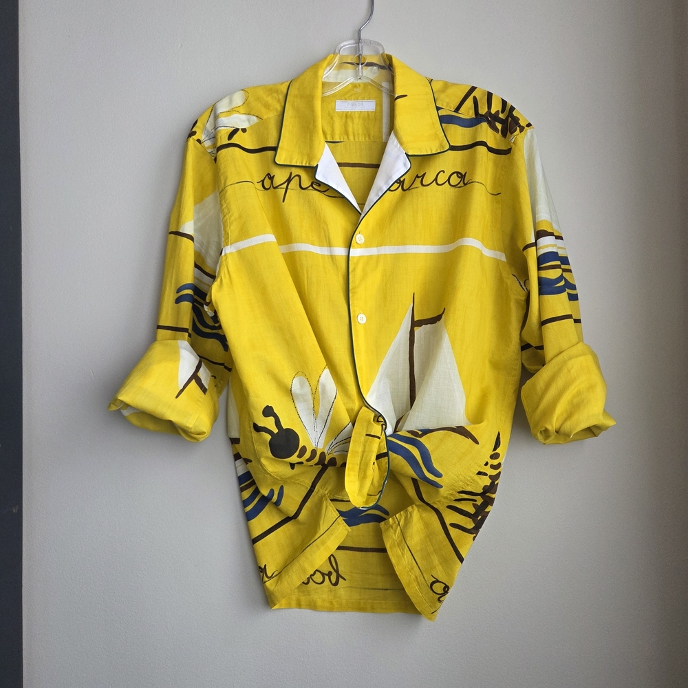 PRADA EUC SS05 Sail Boat Bee Yacht Vibrant Shirt Fun Summer Men L Women XL